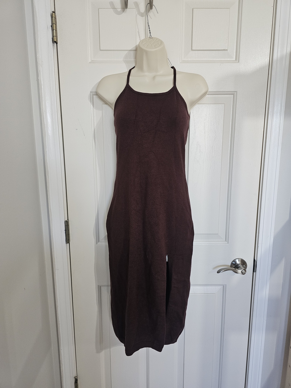 Cider Brown Midi Dress With Slit Size Medium